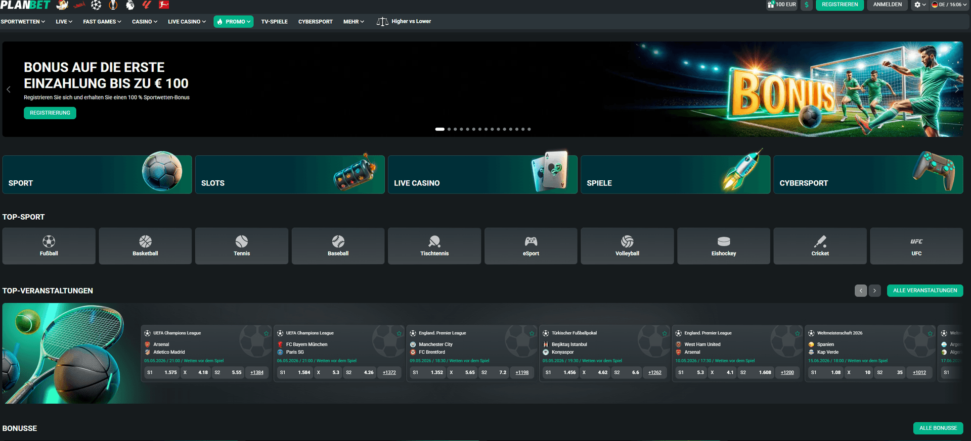 Planbet neues Online Casino